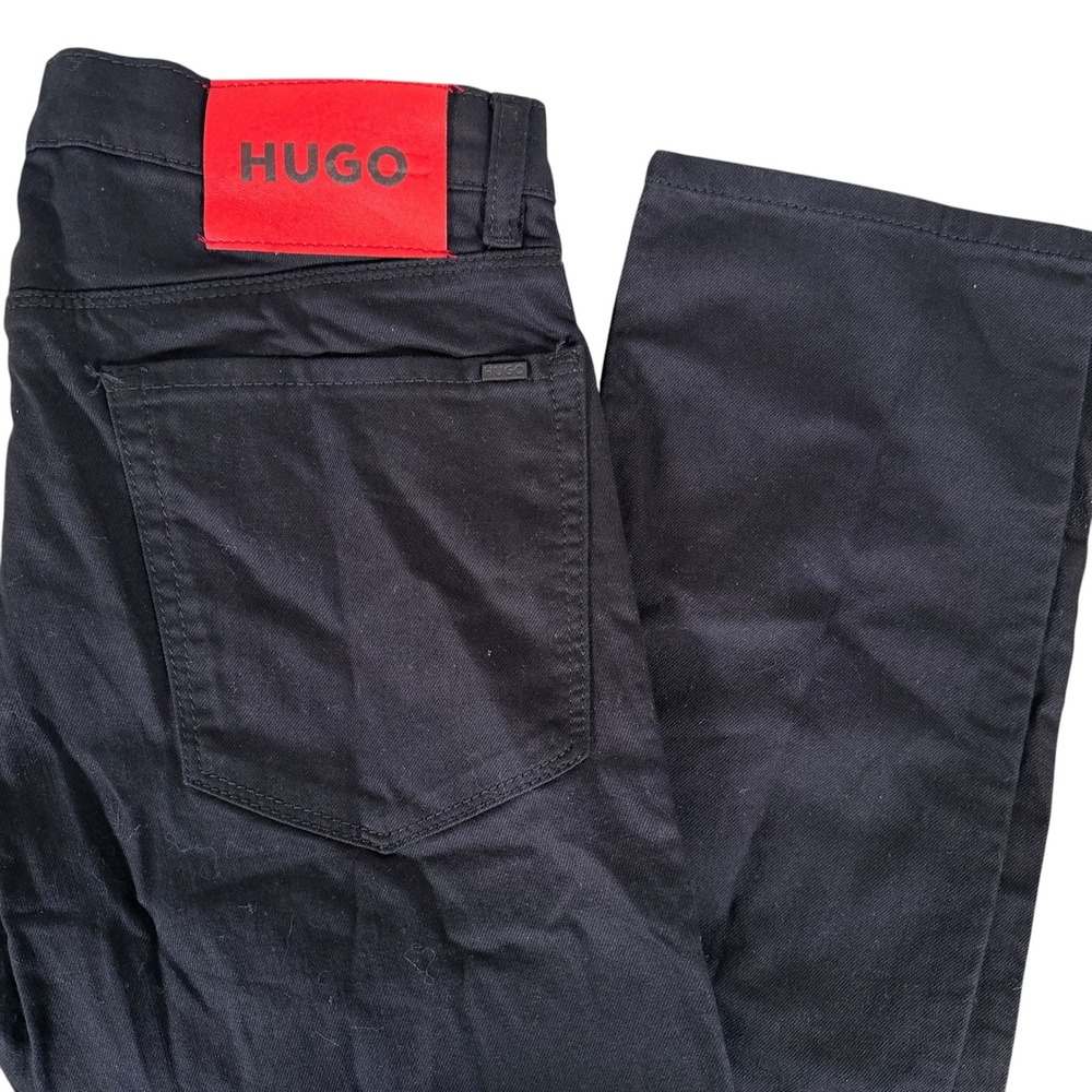 Hugo Boss 708 Slim Fit Jeans Mens 30x32 Black Stay Black Stretch Denim Dark $148